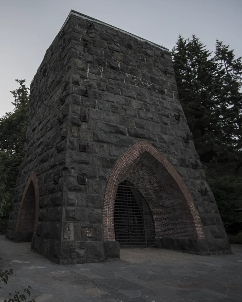 Historic iron furnace at George Rogers Park in Lake Oswego, Oregon